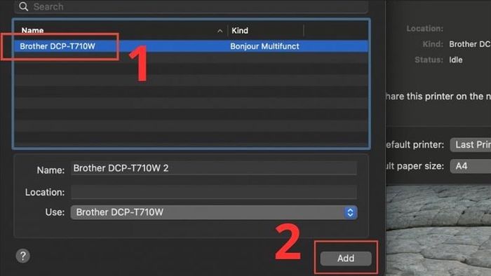 Cài đặt máy in cho MacBook qua Bluetooth - Bước 4